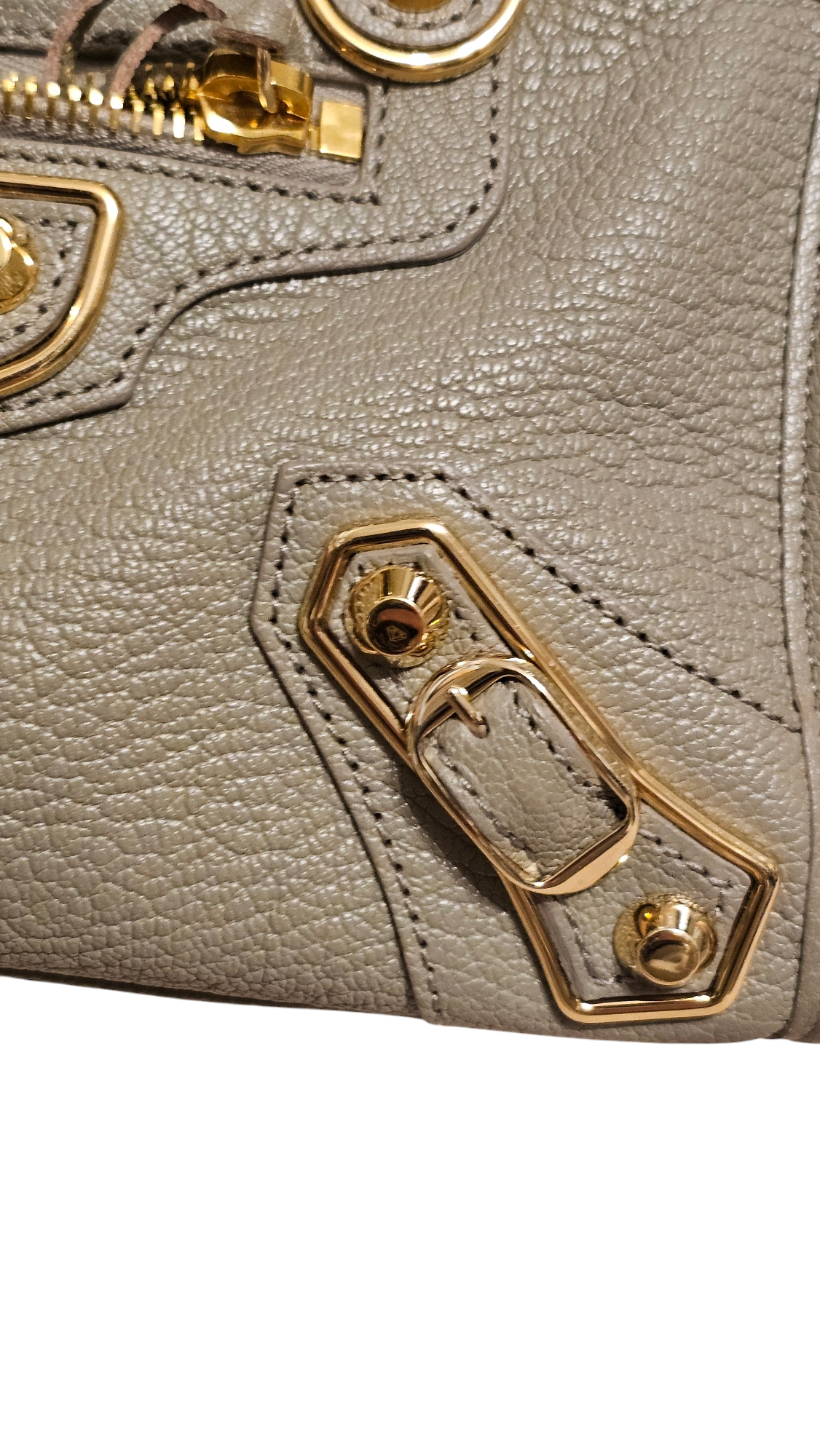 Chevre Gold Metallic Edge Hardware Mini City