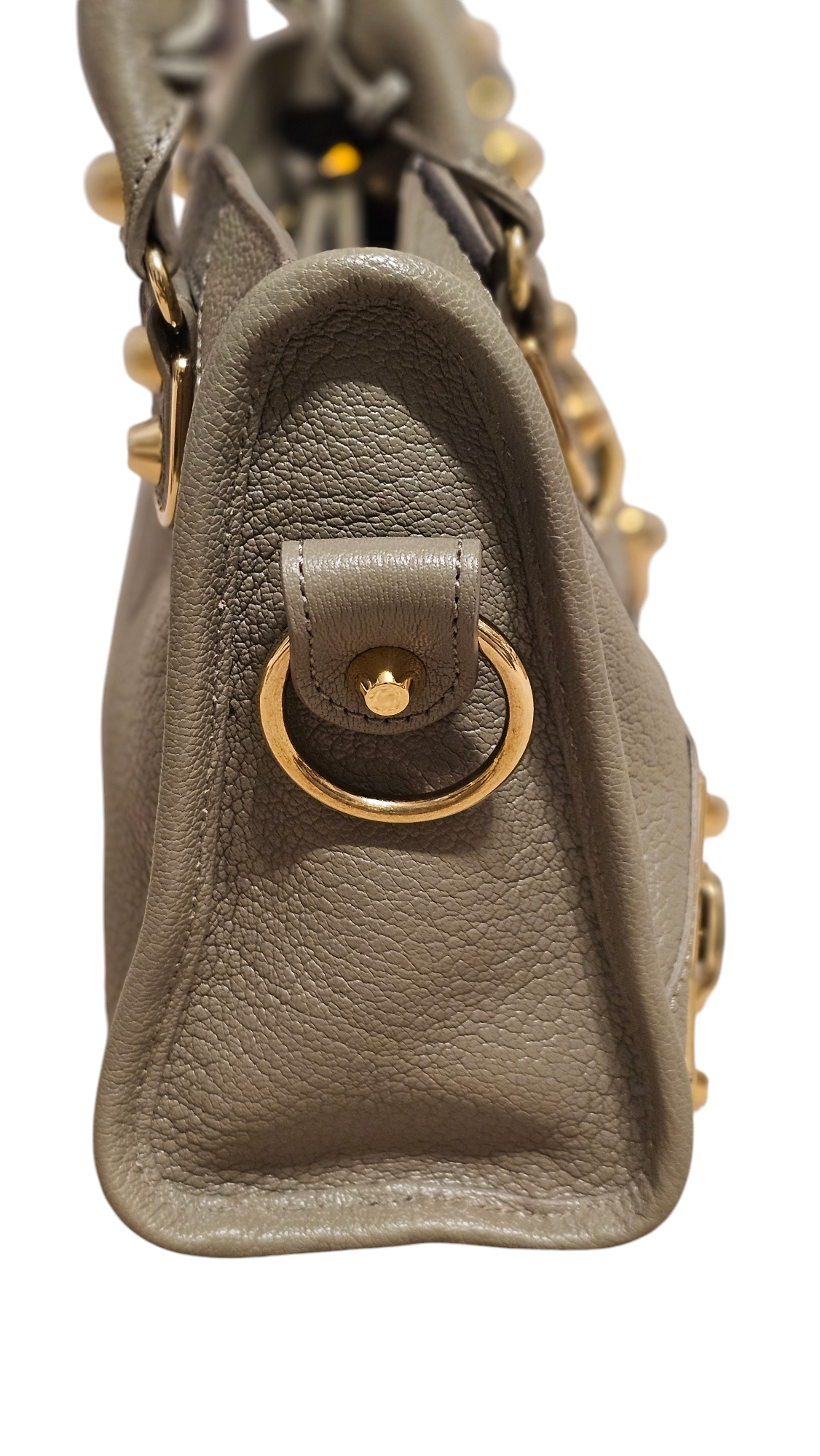 Chevre Gold Metallic Edge Hardware Mini City