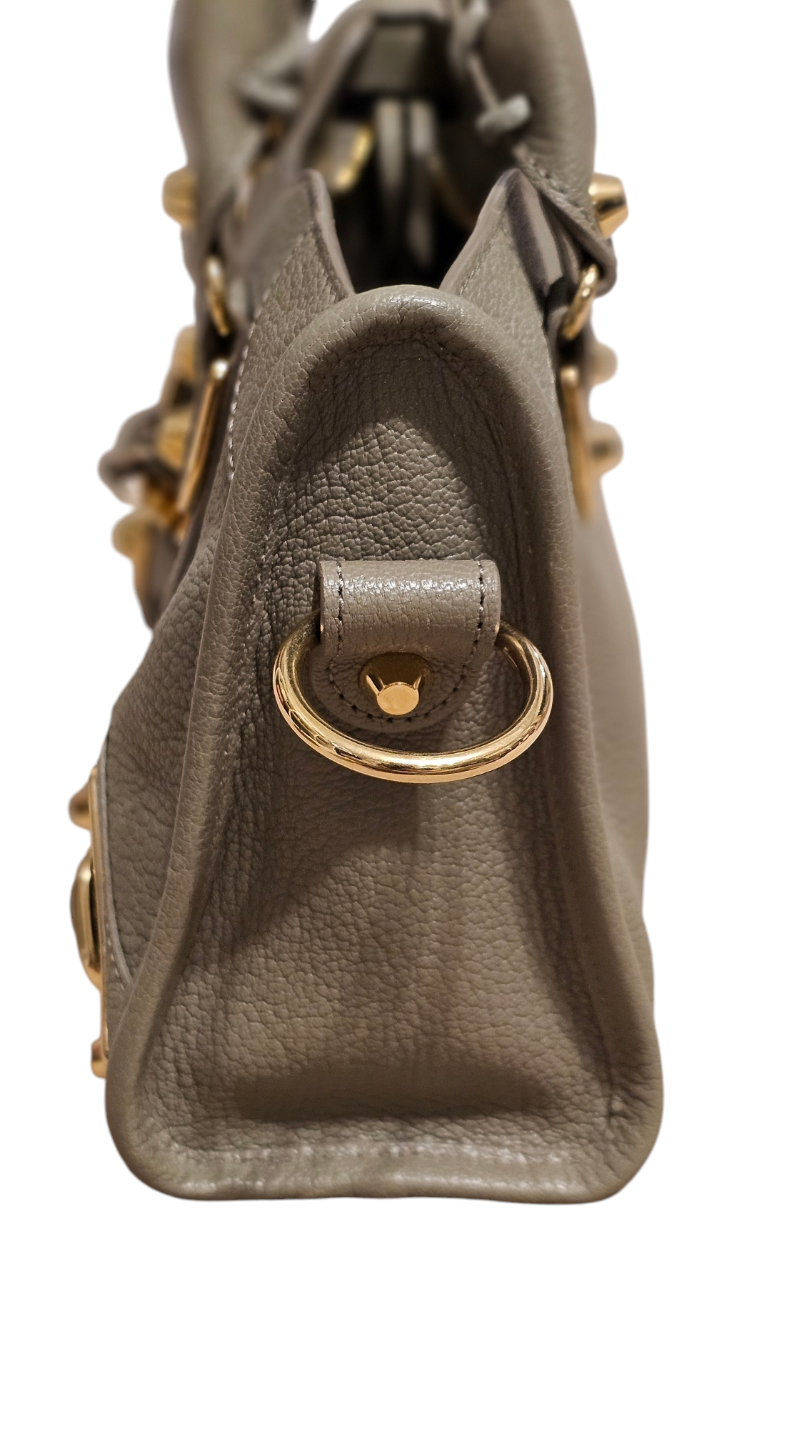 Chevre Gold Metallic Edge Hardware Mini City