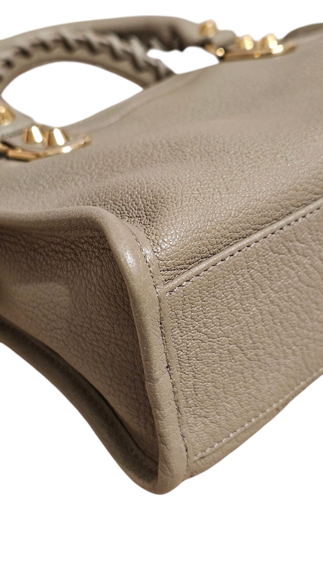 Chevre Gold Metallic Edge Hardware Mini City