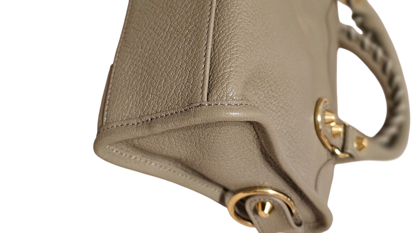 Chevre Gold Metallic Edge Hardware Mini City