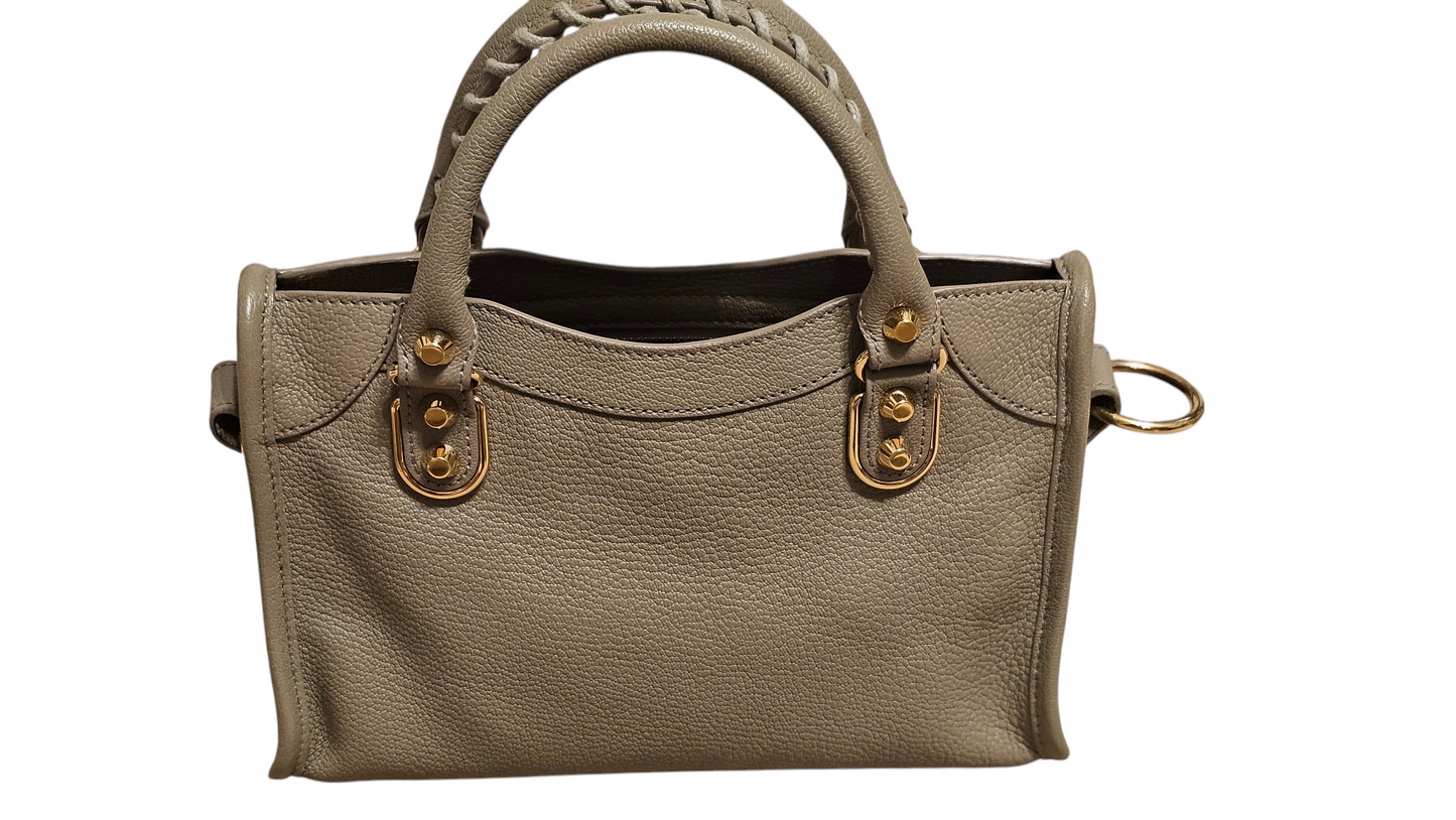 Chevre Gold Metallic Edge Hardware Mini City