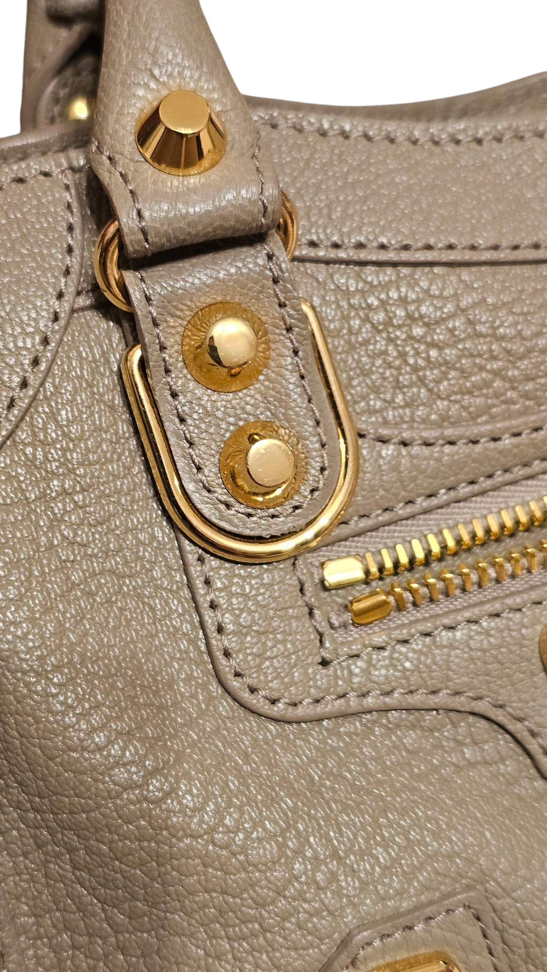 Chevre Gold Metallic Edge Hardware Mini City
