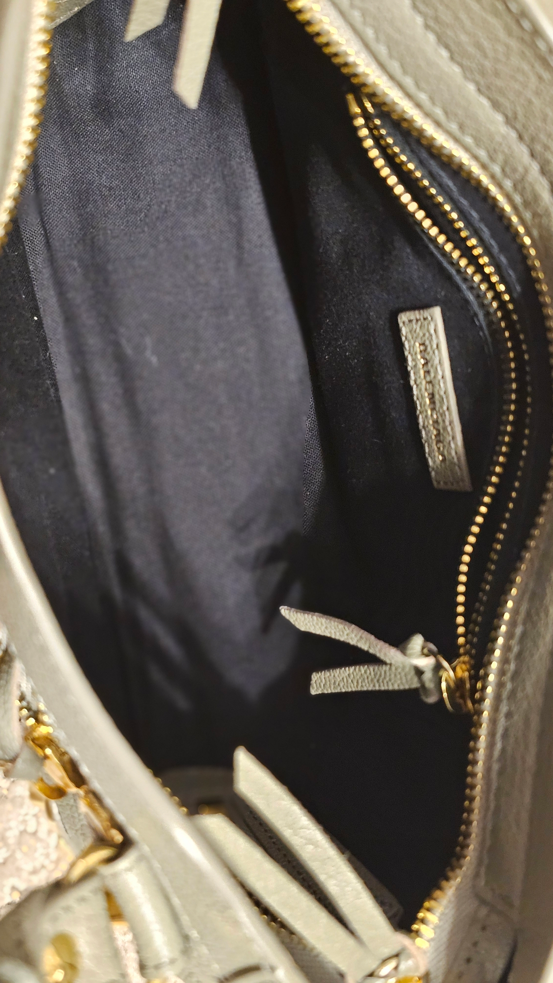Chevre Gold Metallic Edge Hardware Mini City